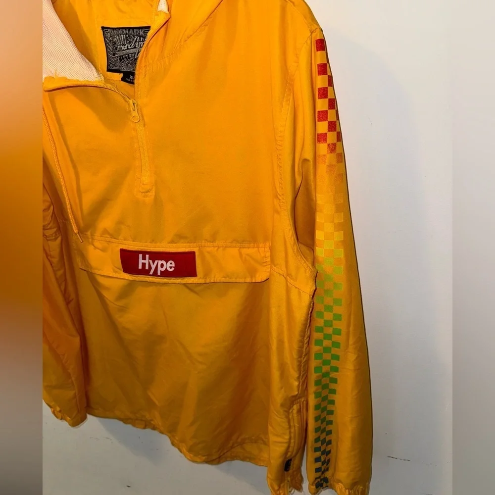 Hype Yellow Pullover Anorak Hooded Jacket W/ Pouch Size XL